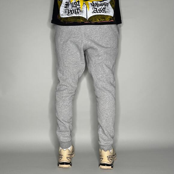 Vintage Y2K Nike Sweatpants Mens M Grey White Swoosh Cotton Joggers - Picture 3 of 4